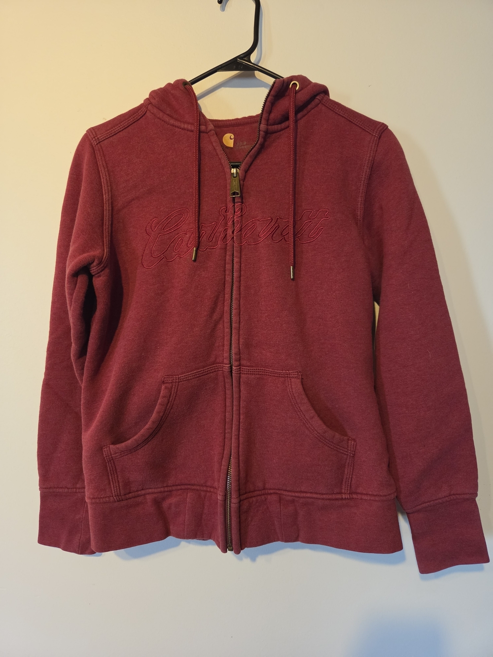 Carhartt Women's Red Zip-Up Hooded Sweatshirt